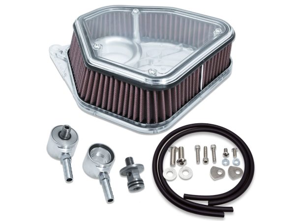 1.8" Polycarbonate Boom Box Air Cleaner Kit - Raw. Fits Milwaukee-Eight 2017up.