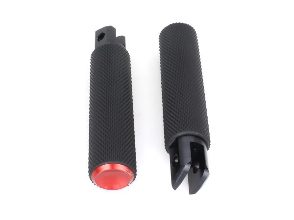 Knurled Fusion Footpegs - Red. Fits Softail 2018up Front Rider - Image 2