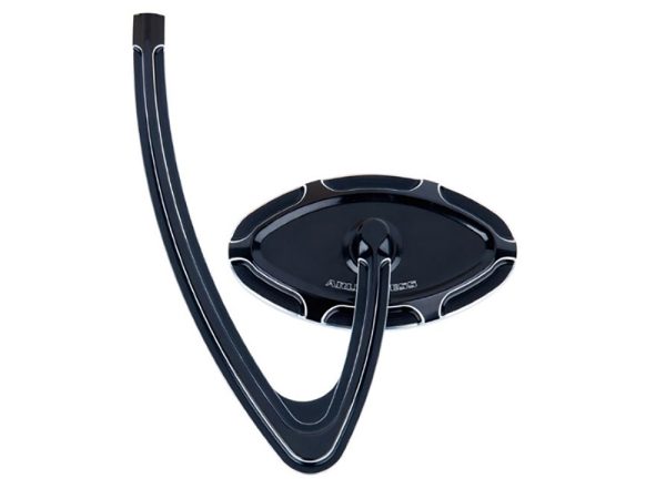 Beveled Mirror with Hanger Stem - Black. Fits Left.