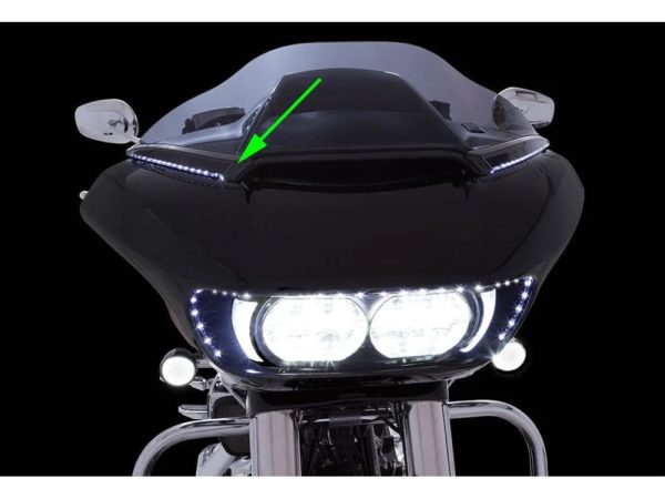 Horizon LED Windshield Trim - Smoke Lens, Black Housing. With Sequential Amber Turn, White Run. Fits Road Glide 2015-2023 - Image 2