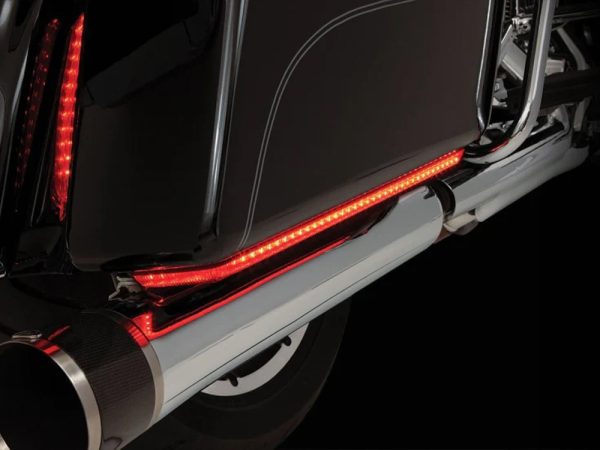 Machete Saddlebag LED Lights. Red Run, Brake & Turn with Smoke Lens. Fits Touring 2014up with Standard Bags - Image 2