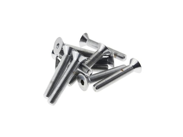 1/4-28 x 1-1/2" UNF Flat Head Allen Bolts - Chrome. Pack 10.