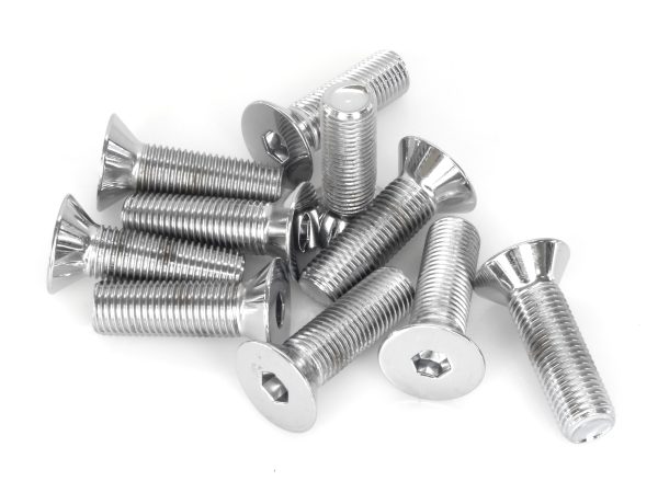 7/16-20 x 1-1/2" UNF Flat Head Allen Bolt - Chrome. Pack 10.