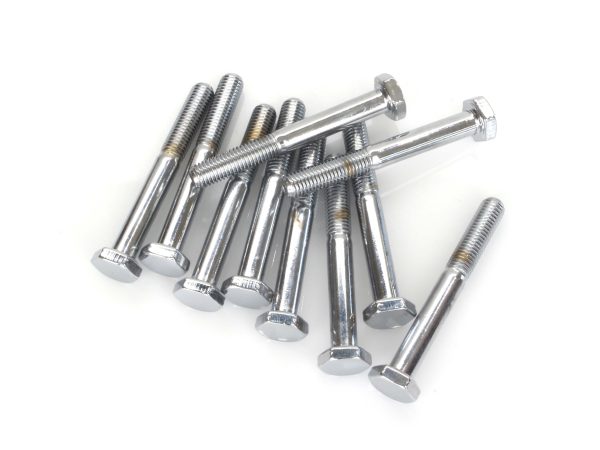 1/4-28 x 2" UNF Hex Head Bolt - Chrome. Pack 10.