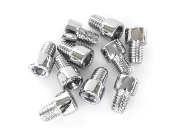 3/8-16 x 1/2" UNC Polished Socket Head Allen Bolts - Chrome. Pack 10.