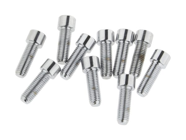 1/4-28 x 3/4" UNF Polished Socket Head Allen Bolts - Chrome. Pack 10.