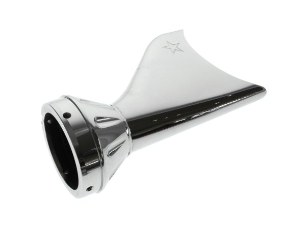 Sharktail Tip End Cap - Chrome. Fits 4" Freedom Mufflers.