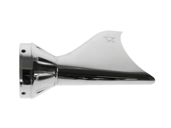 Sharktail Tip End Cap - Chrome. Fits 4" Freedom Mufflers. - Image 2