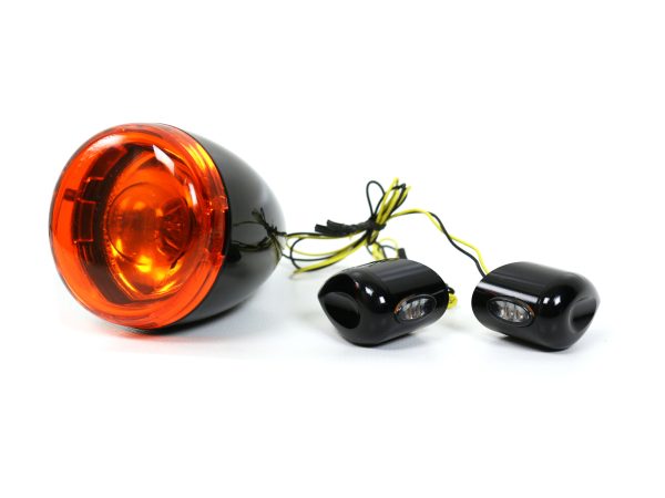 Front Turn Signals Mini Elypse Amber Smoked - Black. Fits Road Glide 2015-2023 and Low Rider ST 2022up.