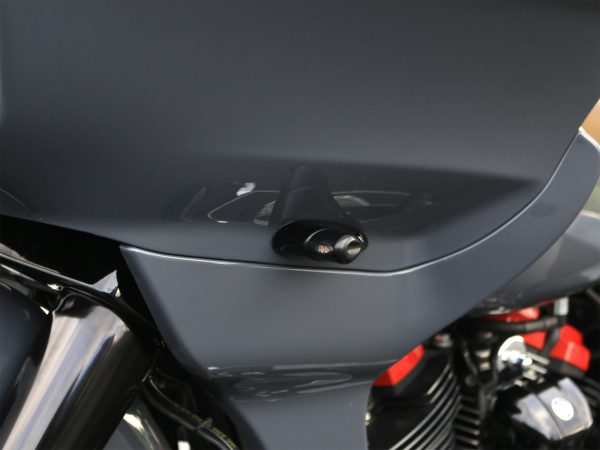 Front Turn Signals Mini Elypse Amber Smoked - Black. Fits Road Glide 2015-2023 and Low Rider ST 2022up. - Image 2