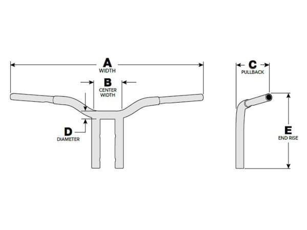 12" x 1-1/4" Straight One Piece Kage Fighter Handlebar - Stainless. - Image 2