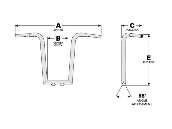 16" x 1-1/2" Miter Cut Tree Hugger Handlebar - Chrome. - Image 2