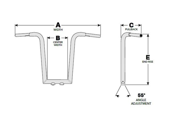 16" x 1-1/2" Miter Cut Tree Hugger Handlebar - Gloss Black. - Image 2