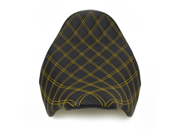 Renegade LS Solo Seat with Gold Double Diamond Lattice Stitch. Fits Most Touring 2008-2024 - Image 2