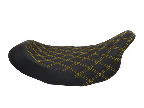 Renegade LS Solo Seat with Gold Double Diamond Lattice Stitch. Fits Most Touring 2008-2024 - Image 3