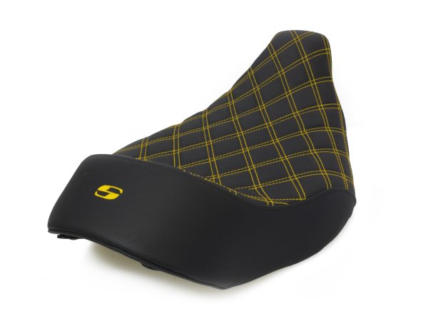 Renegade LS Solo Seat with Gold Double Diamond Lattice Stitch. Fits Most Touring 2008-2024 - Image 4