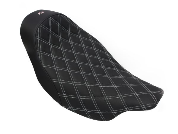 Renegade LS Solo Seat with Dark Grey Double Diamond Lattice Stitch. Fits Most Touring 2008-2024