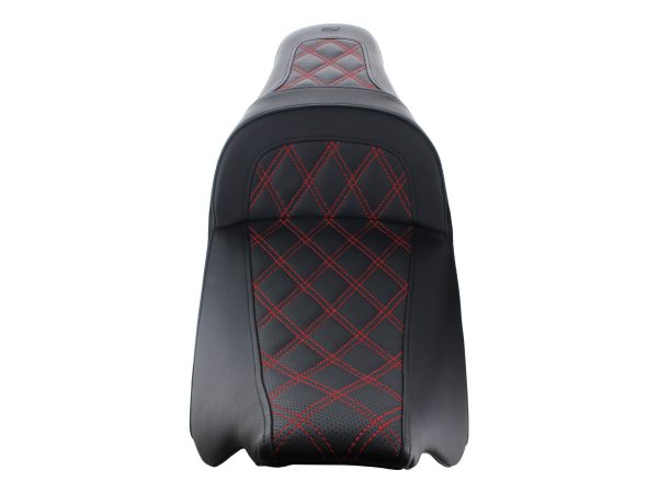 Slim LS Dual Seat with Red Double Diamond Lattice Stitch. Fits Most Touring 2008-2024 - Image 3