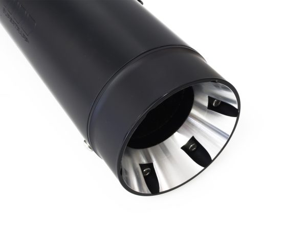 4" Slip-On Mufflers - Black with Black End Caps. Fits Indian Big Twin 2014up with Hard Saddle Bags. - Image 2