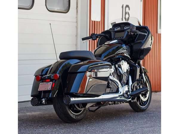 Grand Prix 4" Slip-On Mufflers - Chrome. Fits Indian Big Twin 2014up with Hard Saddle Bags. - Image 2