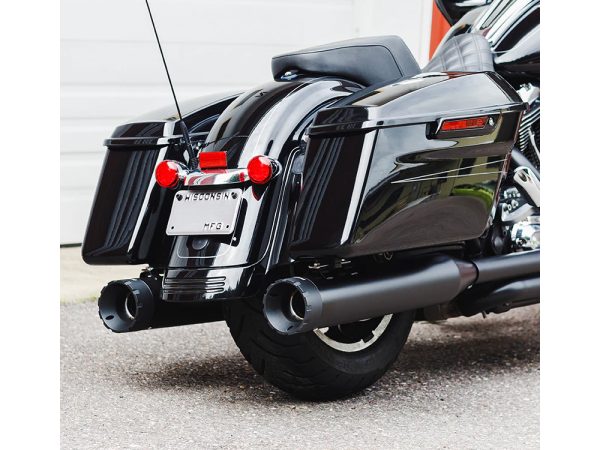 4-1/2" Monarch Slip-On Mufflers - Black with Black End Caps. Fits Touring 1995-2016.