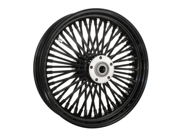 16" x 3.5" Mammoth Fat Spoke Rear Wheel - Gloss Black. Fits Softail 2000-2007, Dyna 2000-2005, Sportster 2000-2004 & Touring 2000-2001.