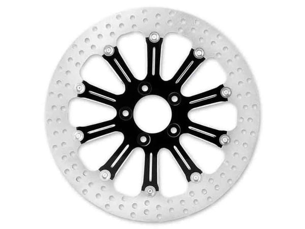 11.5" Rear Revel Disc Rotor - Black Contrast Cut Platinum. Fits H-D 1981up with 11-1/2" Disc Rotor.