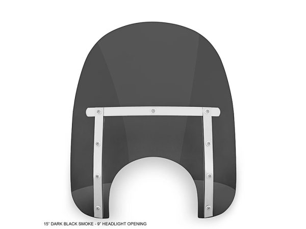 Slim Dark Black Smoke Windshield. 15" High x 18" Wide.