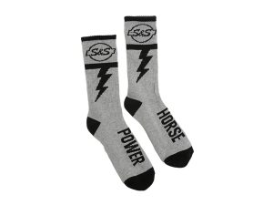 S&S Cycle Horsepower Gray/Black Crew Sock.