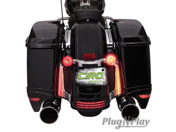 LED Fascia Filler Panel Lights. Red Run & Brake with Amber Turn and Chrome Housing. Fits Street Glide 2014up, Road Glide 2015up & Road King Special 2017up - Image 2