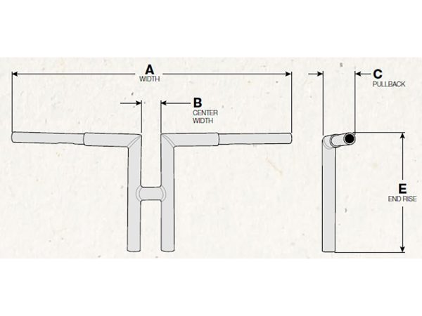 12" x 1-1/4" Miter T-Bar Handlebar - Chrome. - Image 2
