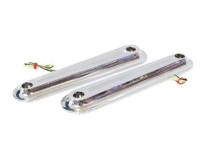 Legit Elypse 2-1 Front Turn Signals with Running Lights - Chrome. Fits FLH 2006up.