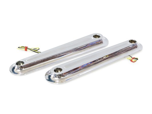 Legit Elypse 2-1 Front Turn Signals with Running Lights - Chrome. Fits FLH 2006up.