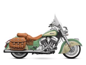 4" Slip-On Mufflers - Chrome with Black End Caps. Fits Indian Big Twin 2014up with Leather Bags or No Saddle bags.