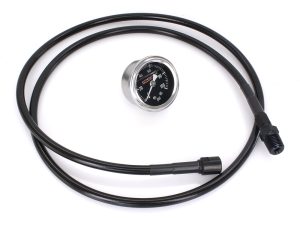 Black Remote Oil PSI Gauge Kit. Fits Milwaukee-Eight 2017up.