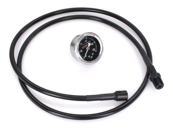 Black Remote Oil PSI Gauge Kit. Fits Milwaukee-Eight 2017up.