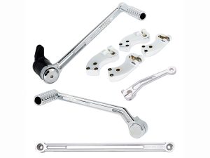 +3" Extended Reach Foot Control Kit - Chrome. Fits Touring 2008up