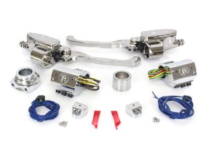 Handlebar Control Kit - Chrome. Fits HD 1996-2011 with Hydraulic Clutch & Cable Throttle with Single Disc Rotor.