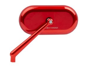 Forged Oval Mirror - Red. Fits Left.