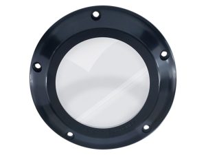 Scorpion Series Clear Derby Cover - Black.  Fits Softail 2007-2018, Dyna 2007-2017 & Touring 2007-2015.