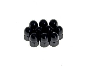 3/8-24 UNF Acorn OEM Style Nuts - Black. Pack of 10