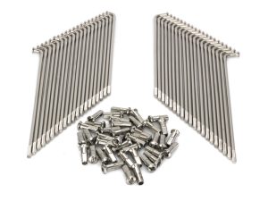 19" Spokes - Polished Stainless Steel. Fits Original Style H-D Deep Drop Center Rim when used in conjunction with Narrow Glide Hub 1973up & OEM H-D Mid Glide Front Hub 2006up.