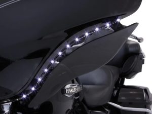 Bat Blades with Amber LED Turn Signals & White LED Running Lights. Fits Touring 2014-2023 with Batwing Fairing