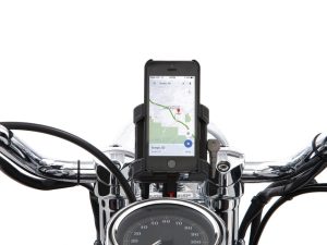 Premium Smartphone / GPS Holder with Charger - Black Clamp Suits 7/8-1" Bars