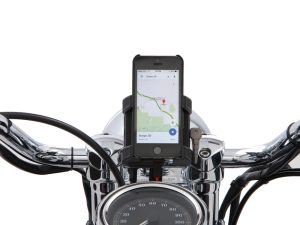 Premium Smartphone / GPS Holder with Charger - Black Clamp Suits 1-1/4" Bars