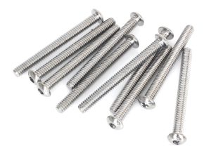 1/4-20 x 2-1/2" UNC Button Head Allen Bolts - Chrome. Pack 10.