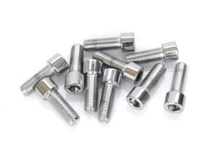 5/16-24 x 7/8" UNF Polished Socket Head Allen Bolts - Chrome. Pack 10.