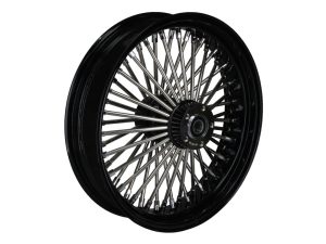 18" x 4.25" Mammoth Fat Spoke Rear Wheel - Gloss Black & Chrome. Fits Dyna 2012-2017 & Sportster 2014-2021.