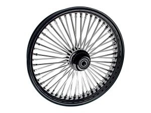 21" x 3.5" Mammoth Fat Spoke Front Wheel - Gloss Black & Chrome. Fits Fatboy 2018up