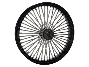 23" x 3.5" Mammoth Fat Spoke Front Wheel - Gloss Black & Chrome. Fits FX Softail 2011-2015.